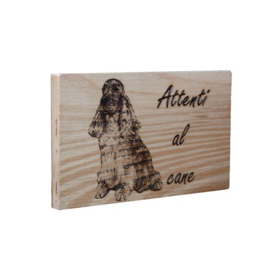 Immagine di "Attenti al cane" su compensato di abete - Scegli tu la razza!